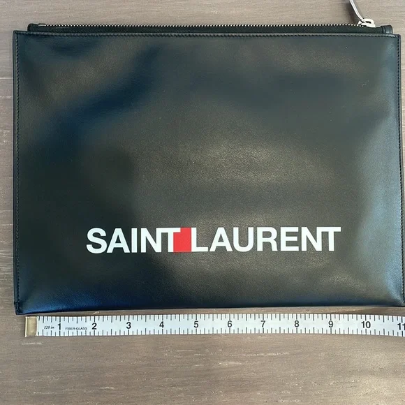 ** RARE** YSL Saint Laurent Pad Rider Sport in black leather clutch - Picture 8 of 8